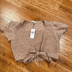 American Eagle Women's Floral Tan Top